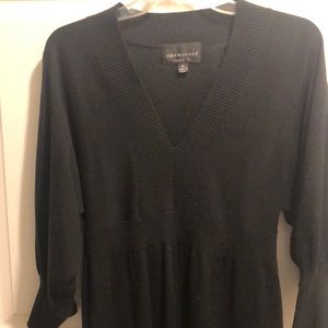 Black sweater dress.